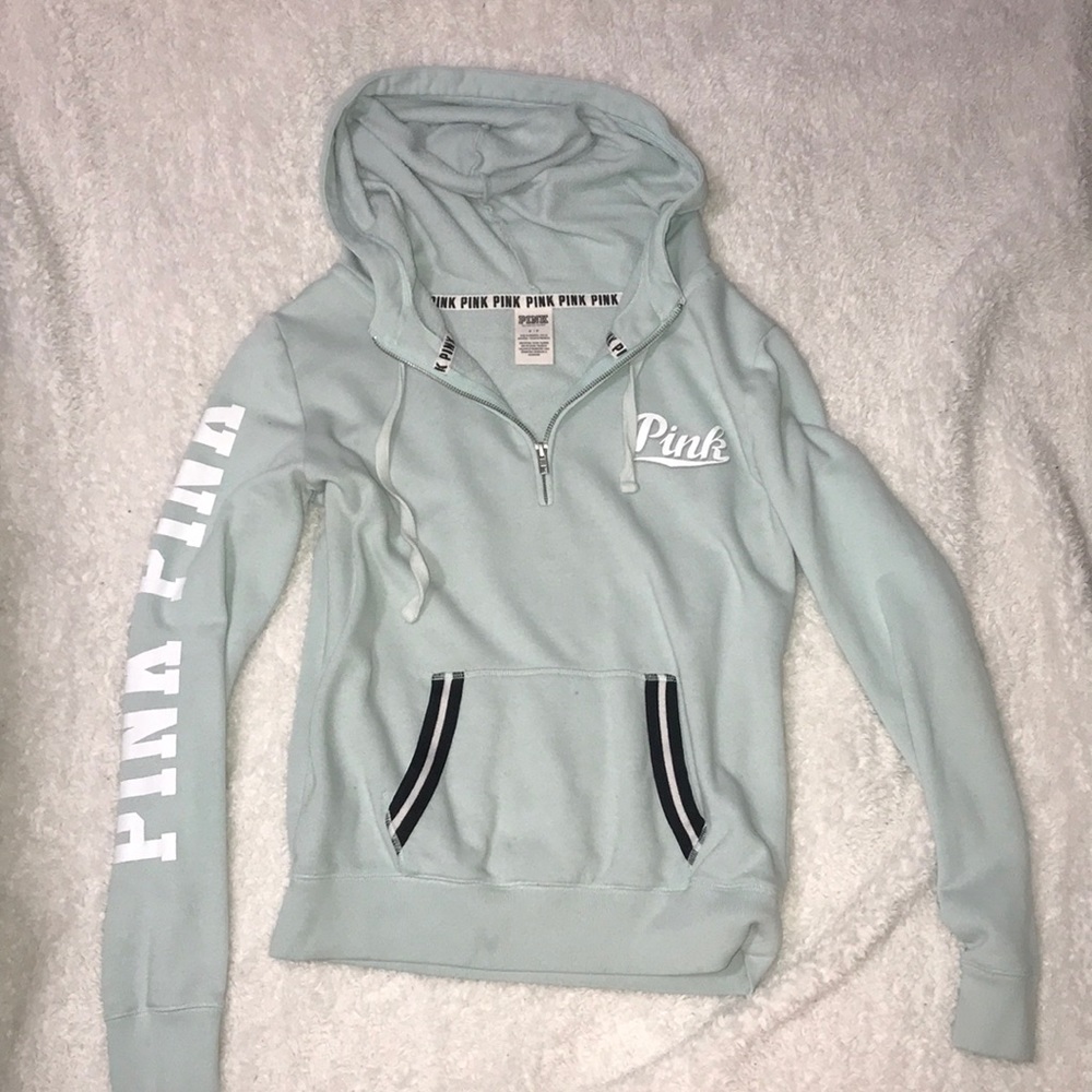 Pink Victoria’s Secret lightblue sweatshirt